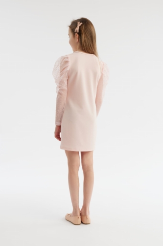 Elena Pink Dress, Girls' Occasion Dress, Elegant Kids Dress, Girls Party Wear, Pink Formal Dress for Girls, Tulle Sleeve Dress, Kids Special Occasion Dress, Breathable Girls Dress, Comfortable Kids Fashion, European Made Girls Dress