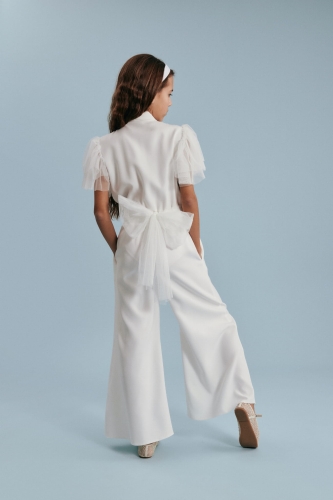Blair Girls' Jumpsuit, Elegant Jumpsuit for Girls, Special Occasion Kids' Clothing, Girls' Formal Jumpsuit, Communion Outfit for Girls, Wedding Jumpsuit for Kids, European-Made Girls' Fashion
